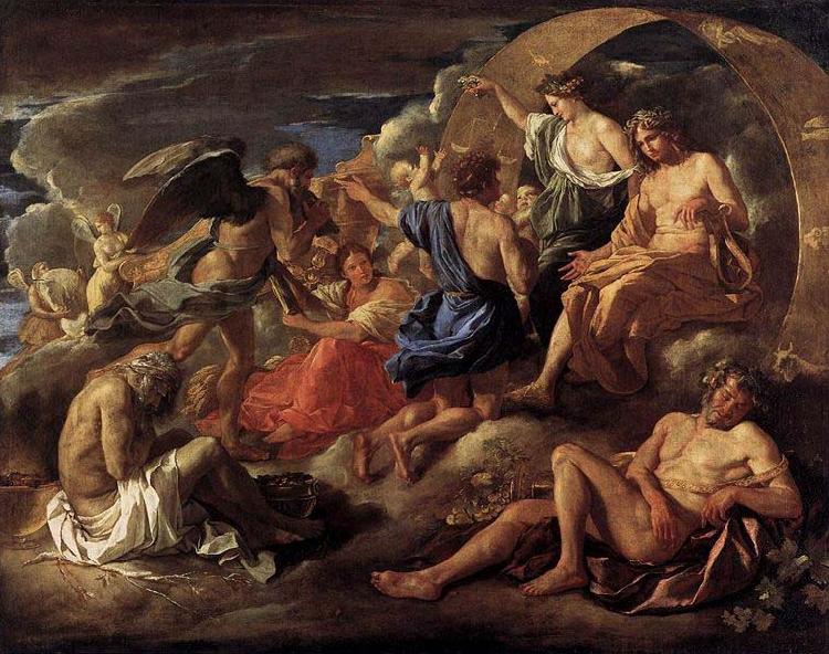 Nicolas Poussin Helios and Phaeton with Saturn and the Four Seasons oil painting picture